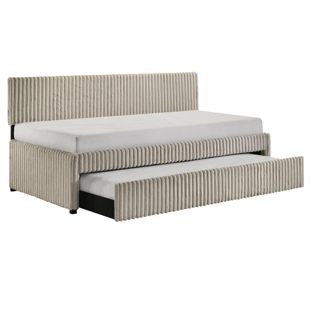 Arden Twin Daybed With Trundle in Corduroy Beige by Elements International, view 2