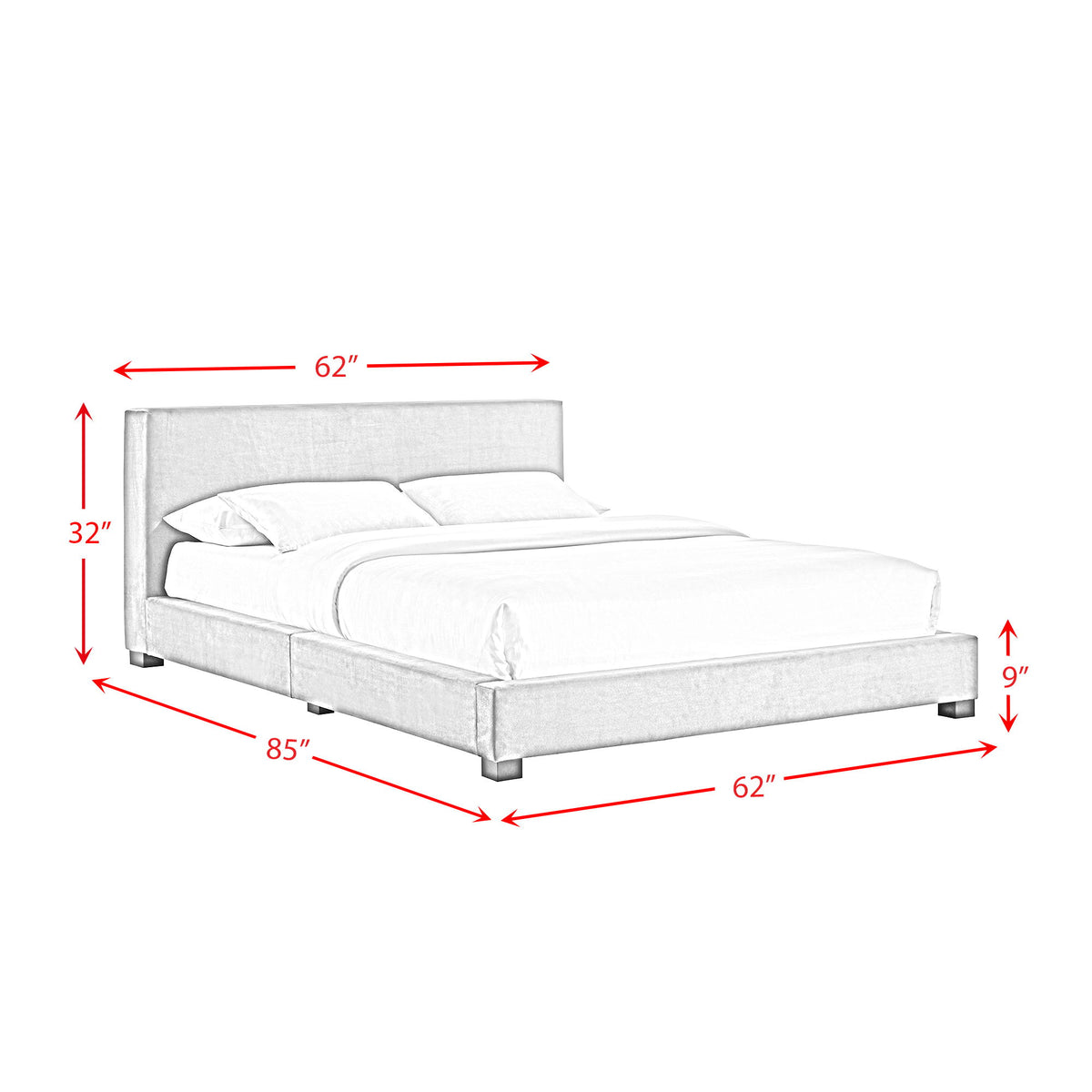 Brookhaven Upholstered Bed in Gray by Elements International, view 2