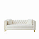 Deep Seat Sofa With Button Nailhead, Square Arm Couches