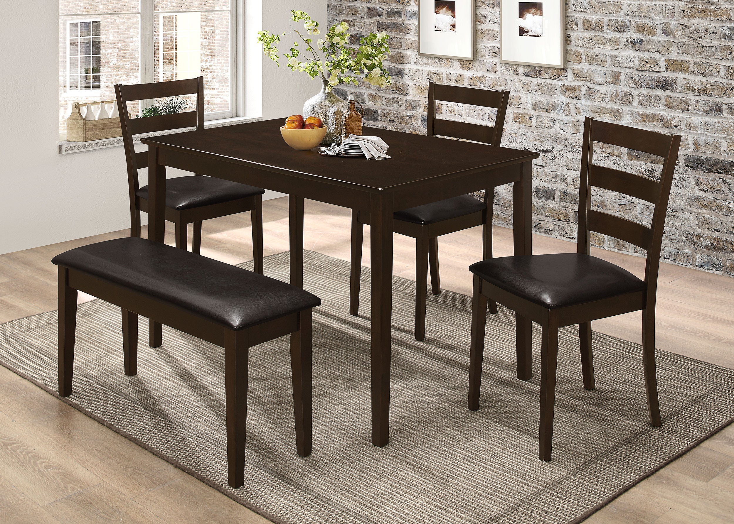 Guillen 5-piece Rectangular Dining Table Set Cappuccino — view 1