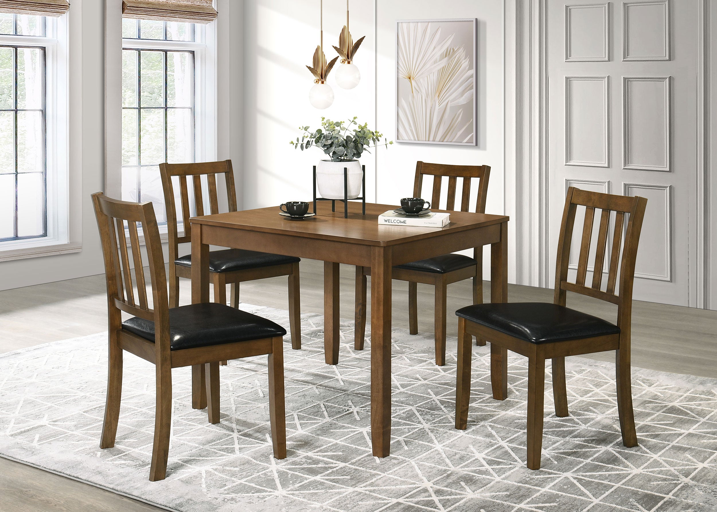 Parkwood 5-piece Square Dining Table Set Honey Brown — view 1