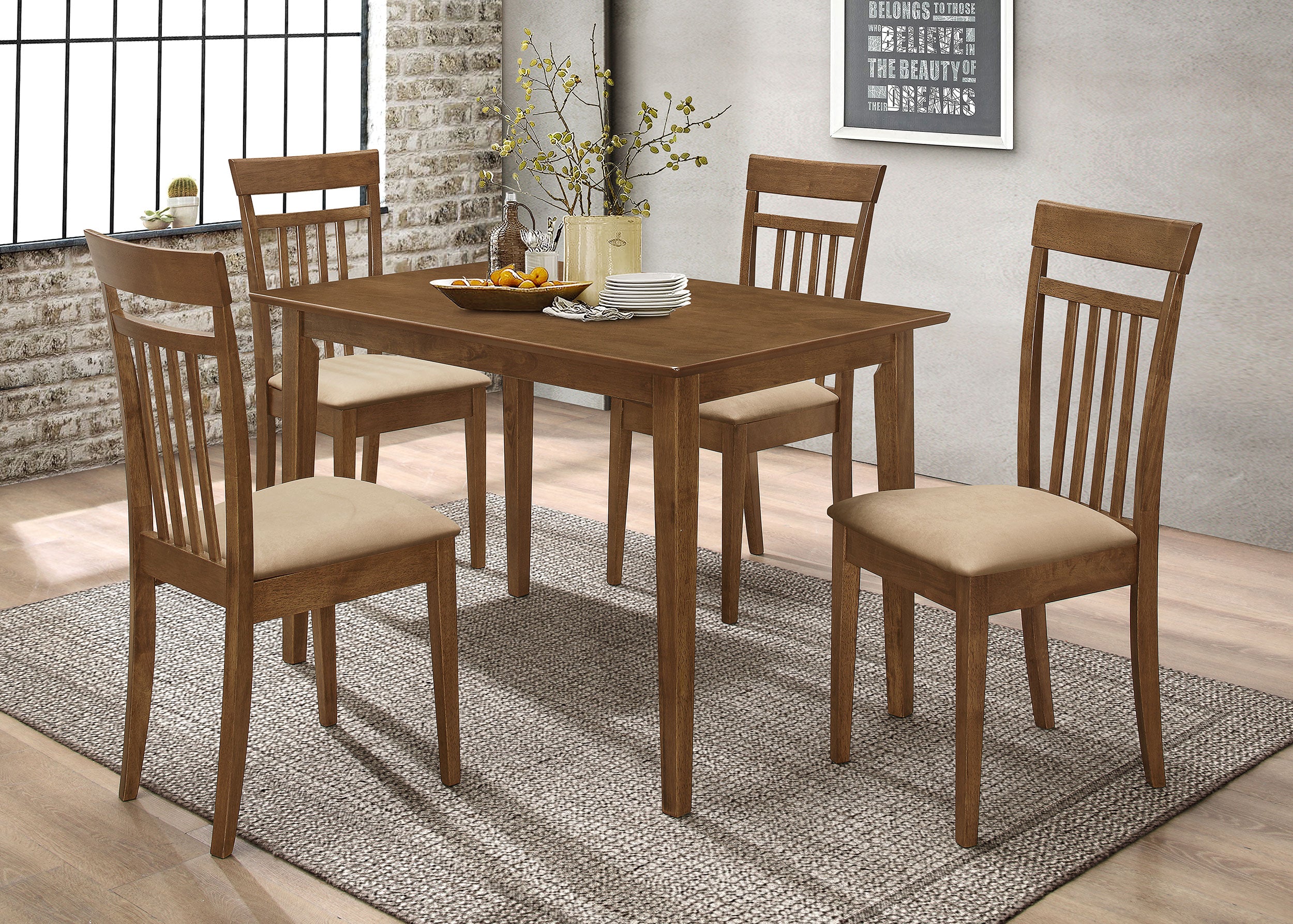 Robles 5-piece Rectangular Dining Table Set Chestnut — view 1