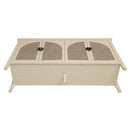 Rattan 4 Door Cabinet, Suitable For Bedroom - Natural