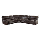 Saul - Power Motion Leather-Aire Sectional Sofa - Espresso