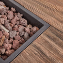 Outdoor Patio Rectangle Gas Burning Fire Pit 50, 000 Btu, Wood Pattern - Brown