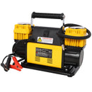 Heavy Duty 12V Dual Cylinder Air Compressor, Tire Inflator With Gauge - Yellow / Black