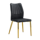 Medieval Modern Dining Chairs With Cushions And Metal Legs Material (Set of 4) - Black