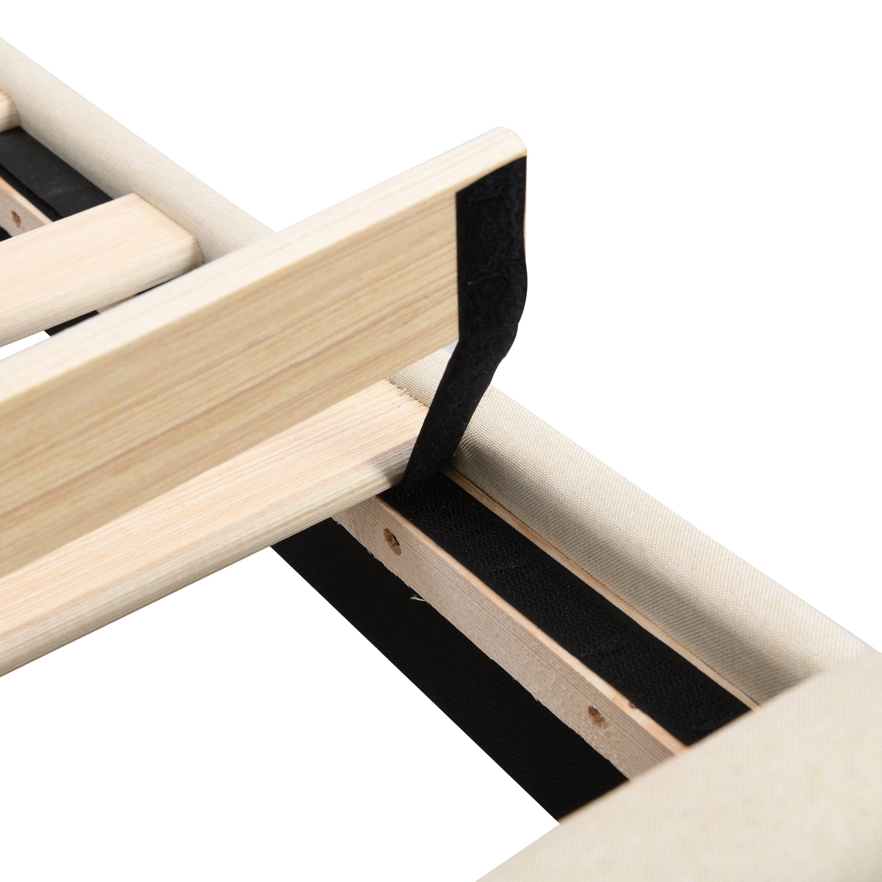 Queen Size Bed Frame with 2 Storage Drawers, Upholstered Bed Frame with Wingback Headboard Storage Shelf Built-in USB Charging Stations and Strong Wood Slats Support, No Box Spring Needed, Beige