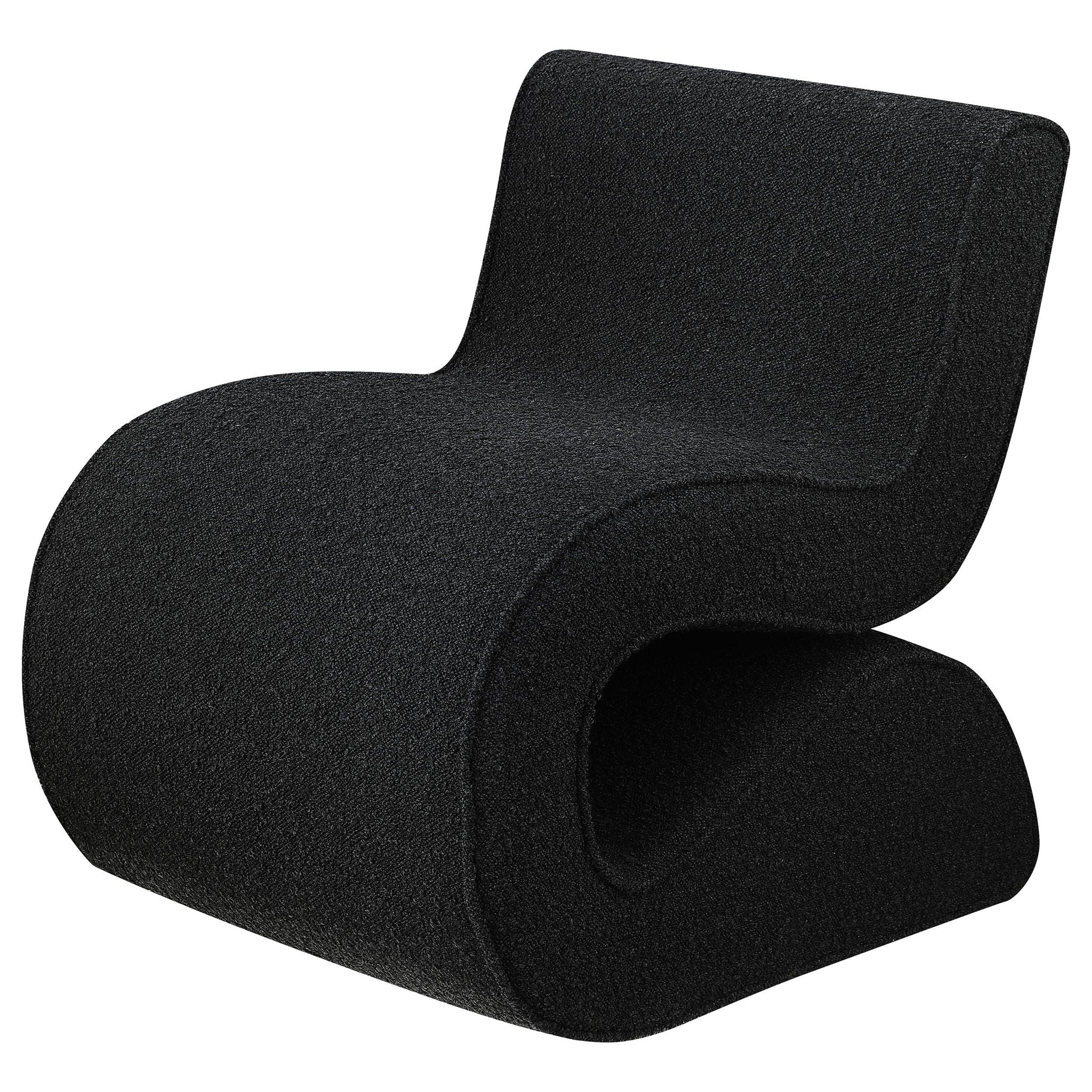 Ronea Boucle Upholstered Armless Curved Chair Charcoal - Atlantic Fine Furniture Melbourne FL