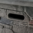 Transitional Outdoor 32" Round Propane Fire Pit Table, Lightweight Concrete Construction - Stone Gray