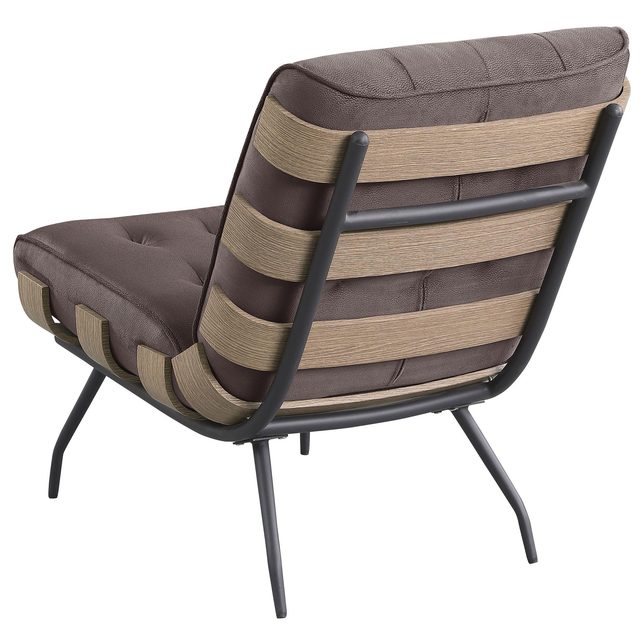 Aloma Upholstered Tufted Armless Accent Chair Brown - Atlantic Fine Furniture Melbourne FL