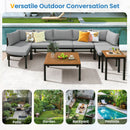 Outdoor Sectional Sofa Set Patio Seating Group With Cushions