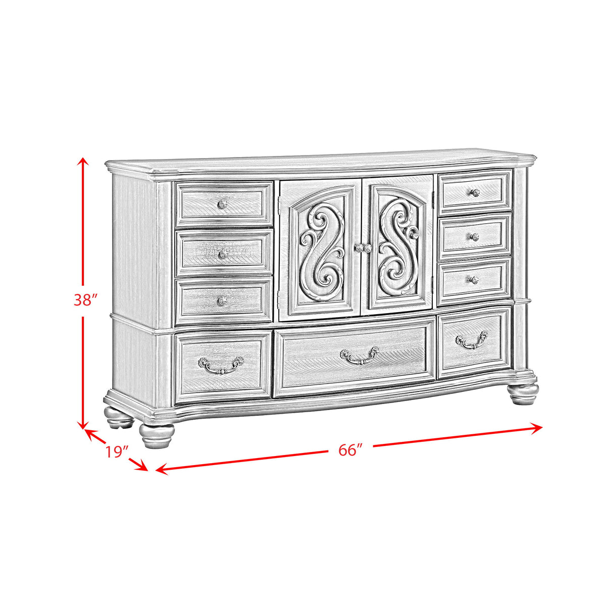 Brunswick 7-Drawer Dresser in Dark Brown by Elements International, view 4