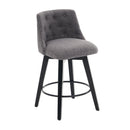 Swivel Bar Stools & Button Tufted Back (Set of 2)