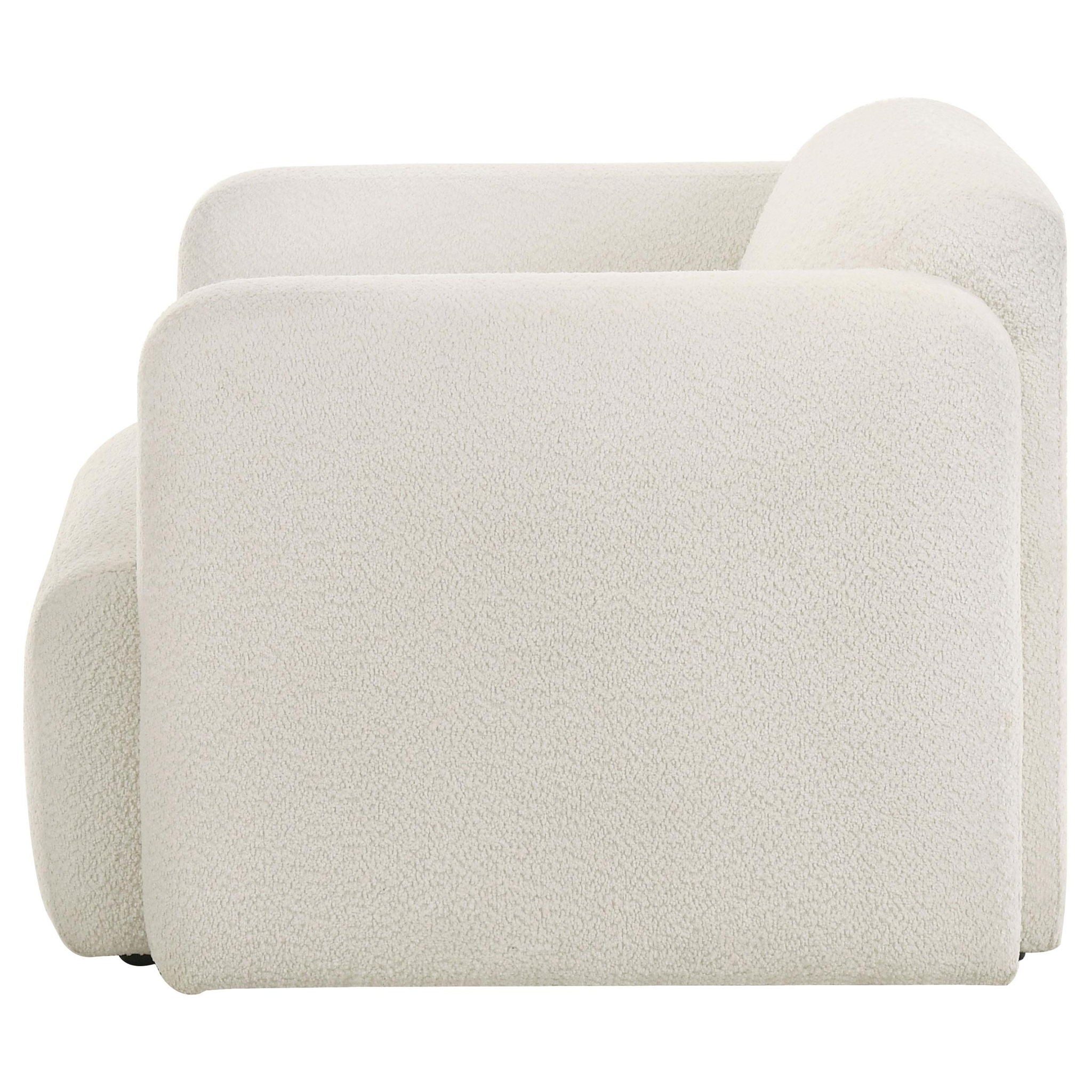 Dorset Fabric Upholstered Round Track Arm Accent Chair White - Atlantic Fine Furniture Melbourne FL