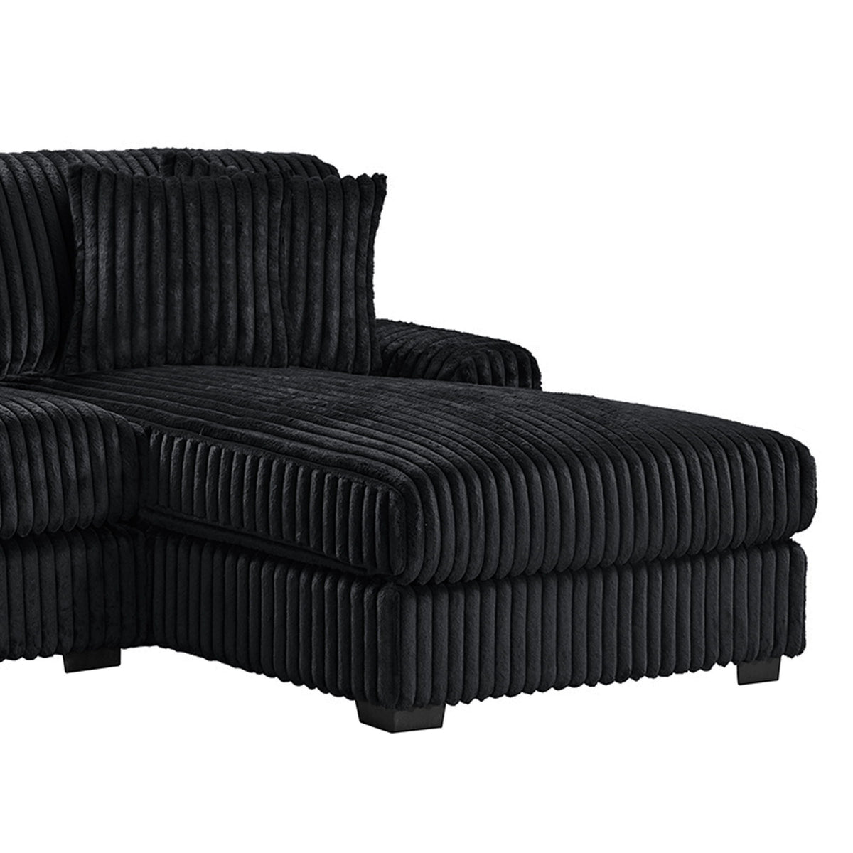 Nightfall Sectional Set With 2 Pillows in Black by Elements International, view 4