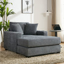 Oversized Chaise Lounger Modern Style Sofa Couch, With Pillows, Charge Station & Cup Holders