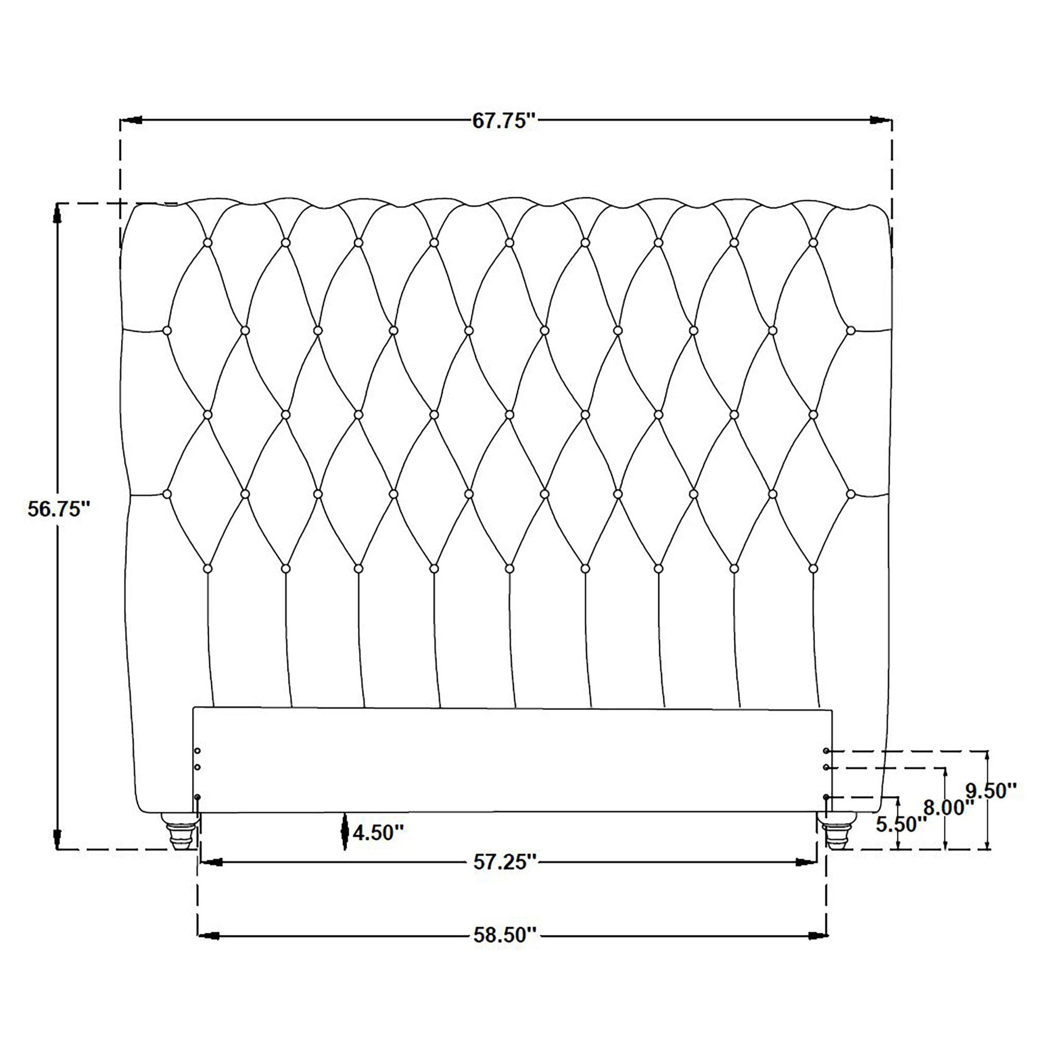 Devon 57-inch Upholstered Queen Headboard Wine Red