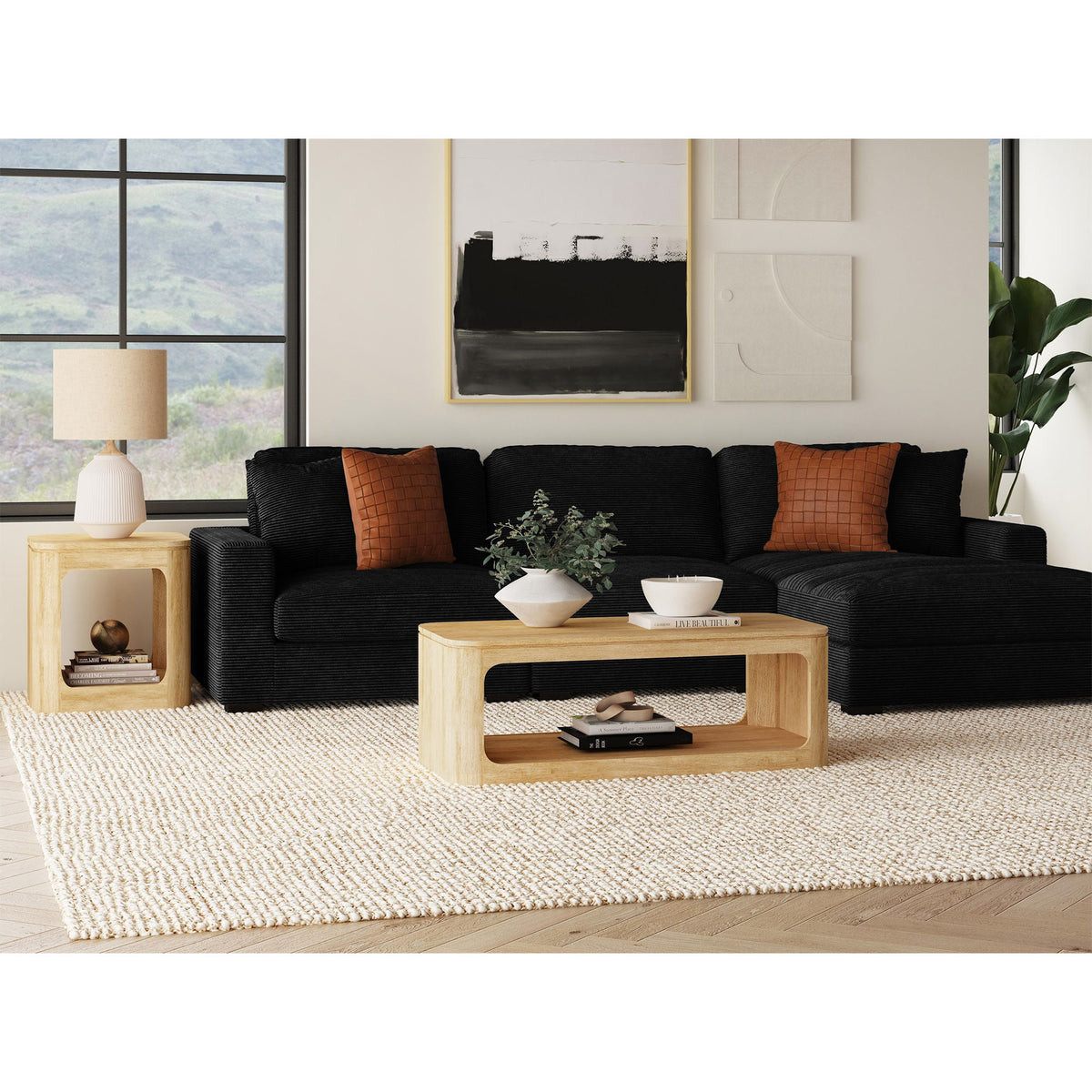Rogen Rustic Occasional Table Set in Black by Elements International, view 9