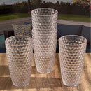 Leading Ware Diamond Cut Acrylic Drinking Glasses (Set of 4)