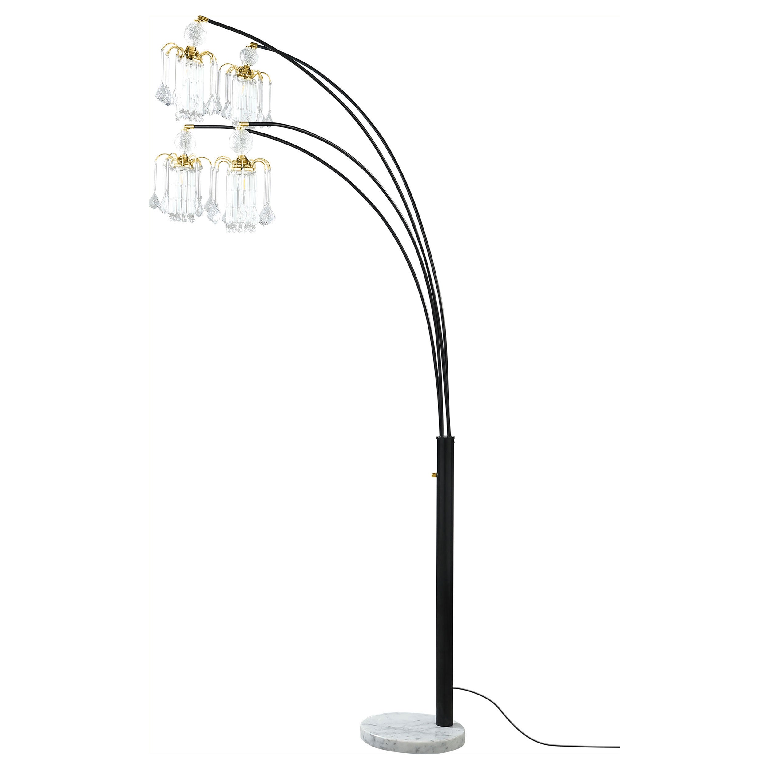Maisel 91-inch Hanging Crystal Arc Tree Floor Lamp Black — view 5