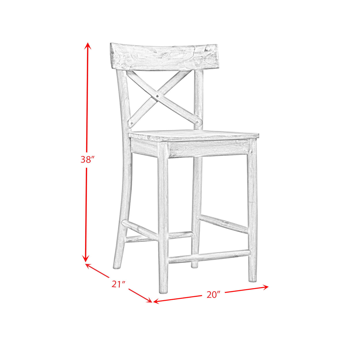 Callista Round Counter Height 5 Piece Dining Set (Table And Four Stools) in Beach by Elements International, view 2