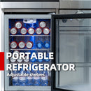 6 Burner 85, 000 Btu Deluxe Gas Outdoor Kitchen Island Grill With Wine Cooler Refrigerator, Rotisserie, Storage Cabinets & Drawers - Silver