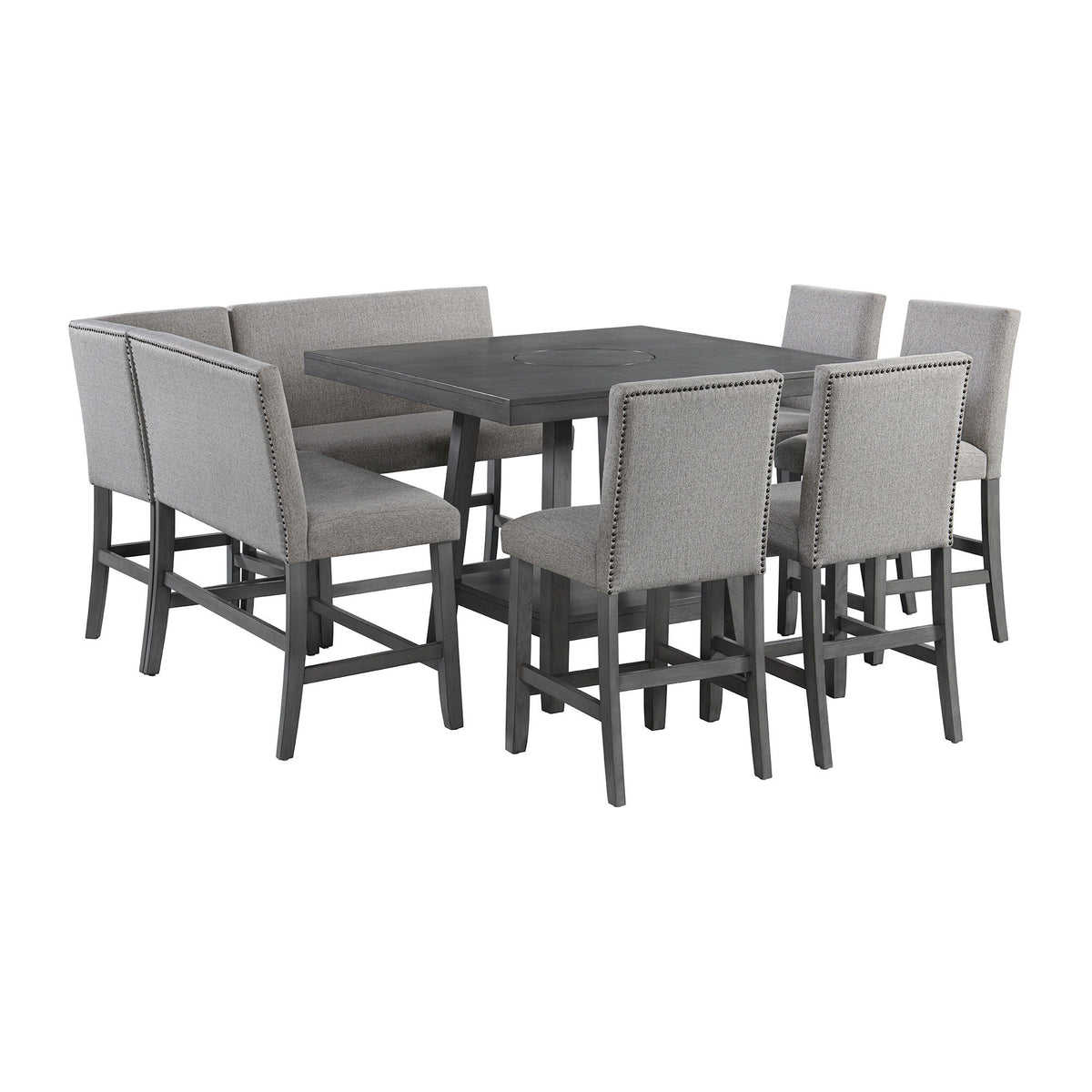 Seneca Counter Height Dining Set in Dark Brown by Elements International, view 2