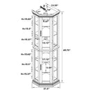 Corner Curio Cabinet With Lights, Adjustable Tempered Glass Shelves, Mirrored Back, Display Cabinet (E26 Light Bulb Not Included)
