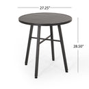 3 Piece Metal Bistro Set With 2 Curved Armrest Chairs - Black