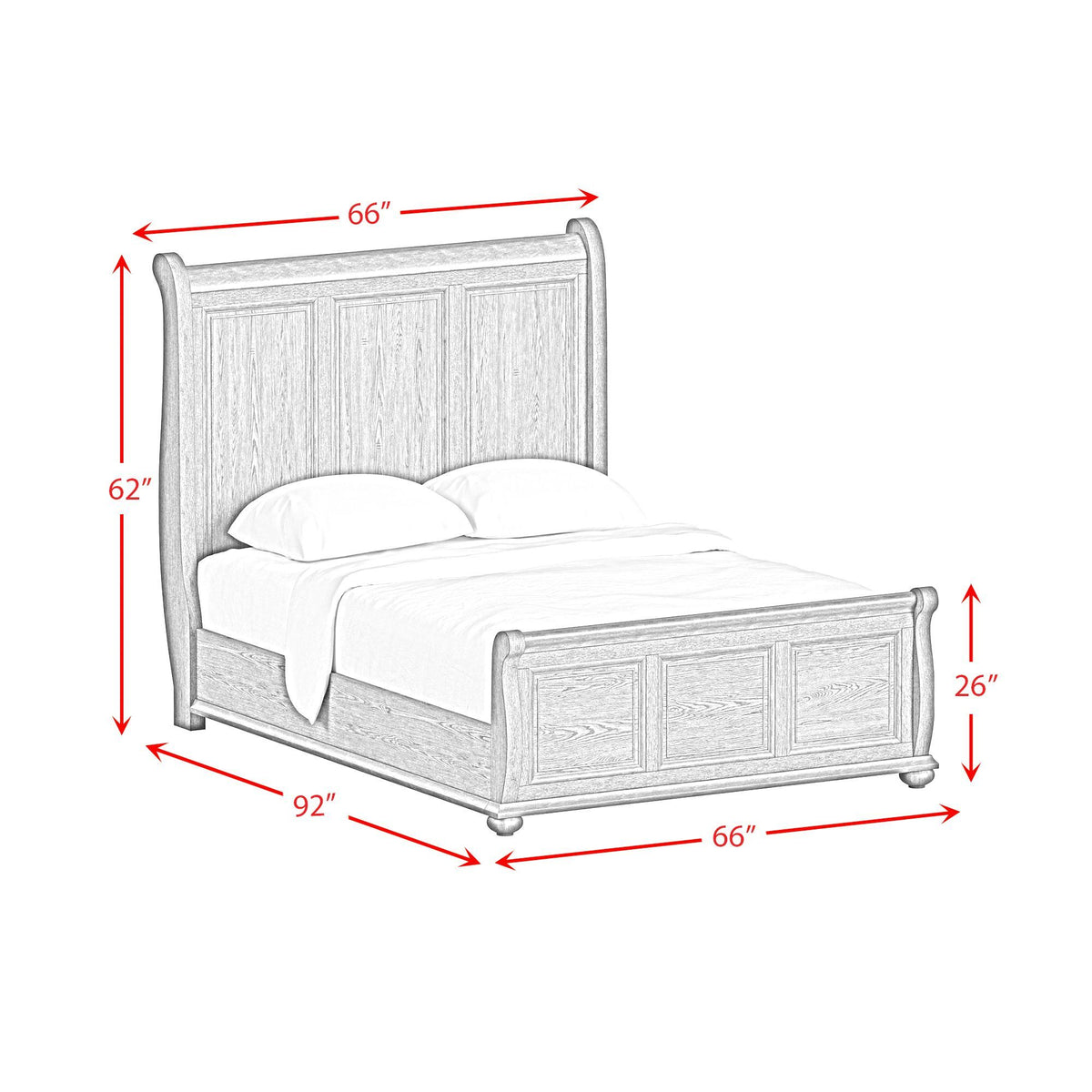 Heritage Sleigh Bedroom Set in Black by Elements International, view 22