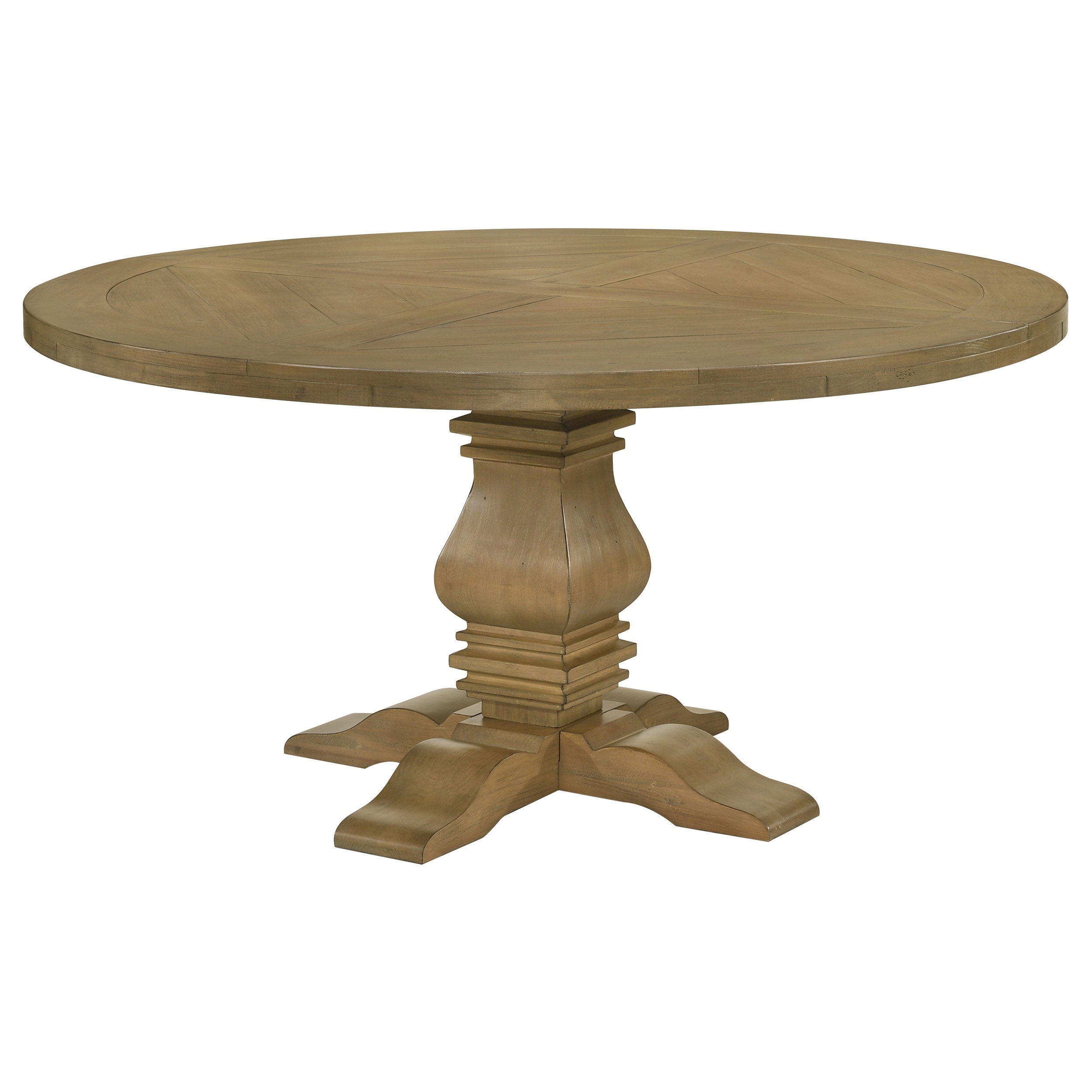 Florence Round 60-inch Wood Dining Table Rustic Honey — view 4