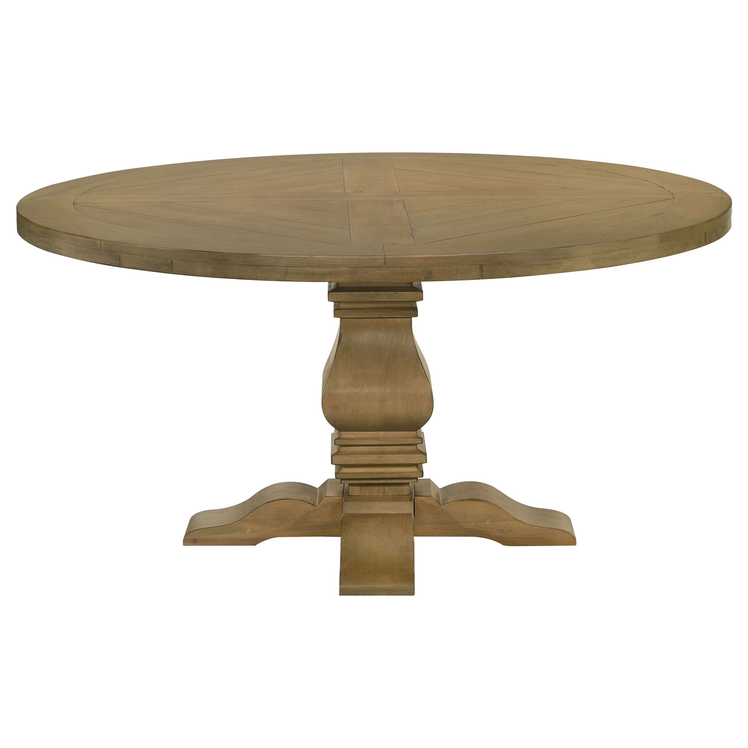 Florence Round 60-inch Wood Dining Table Rustic Honey — view 5