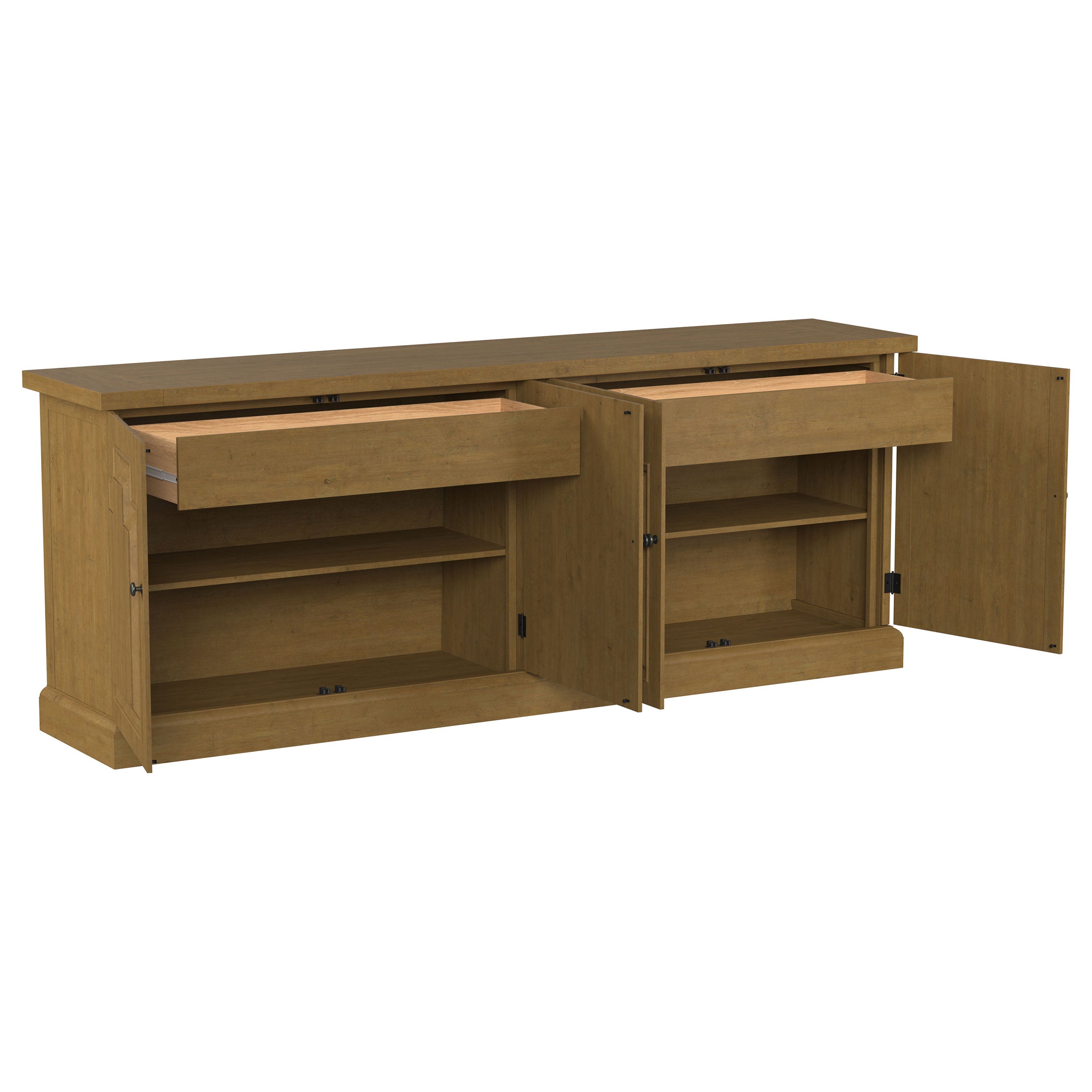 Florence 4-door Dining Sideboard Buffet Cabinet Rustic Honey — view 3