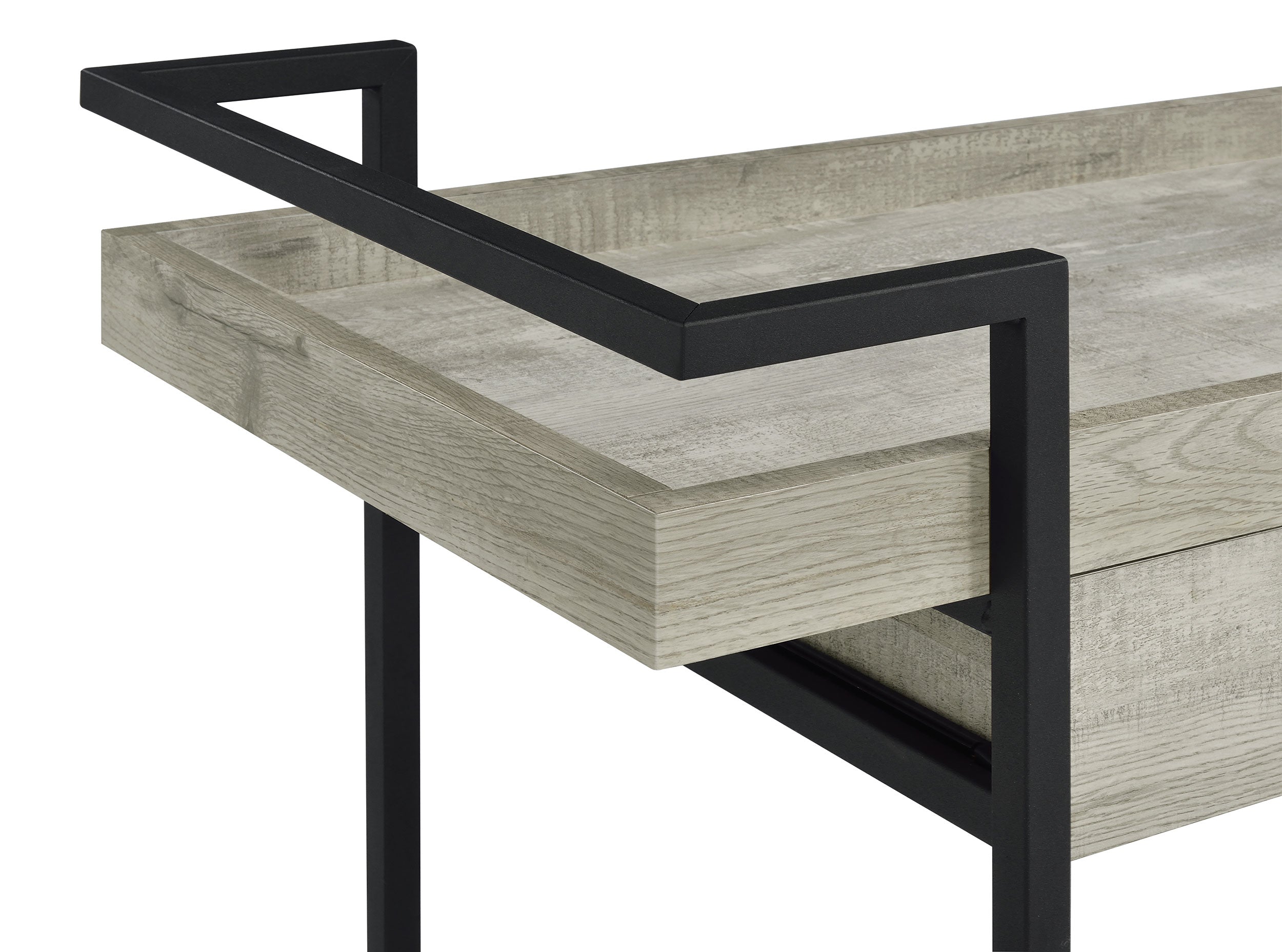 Ventura 1-drawer Engineered Wood Bar Cart Grey Driftwood — view 9