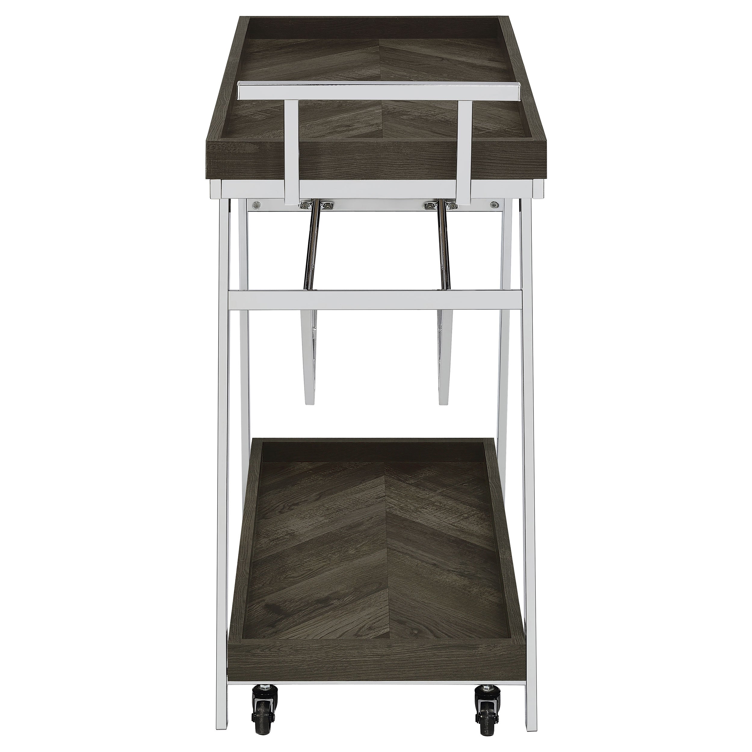 Kinney 1-drawer Engineered Wood Bar Cart Rustic Grey — view 8