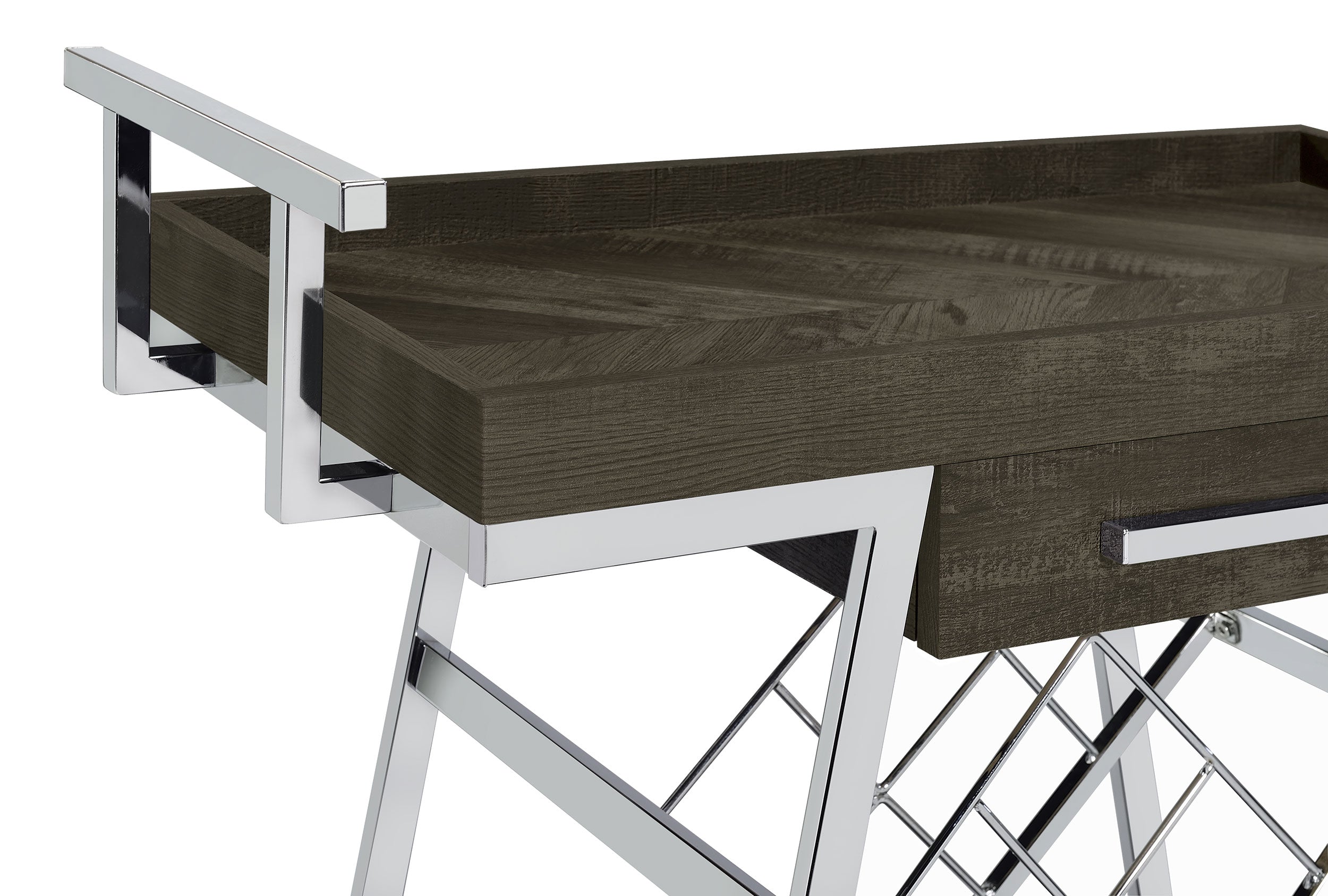 Kinney 1-drawer Engineered Wood Bar Cart Rustic Grey — view 9