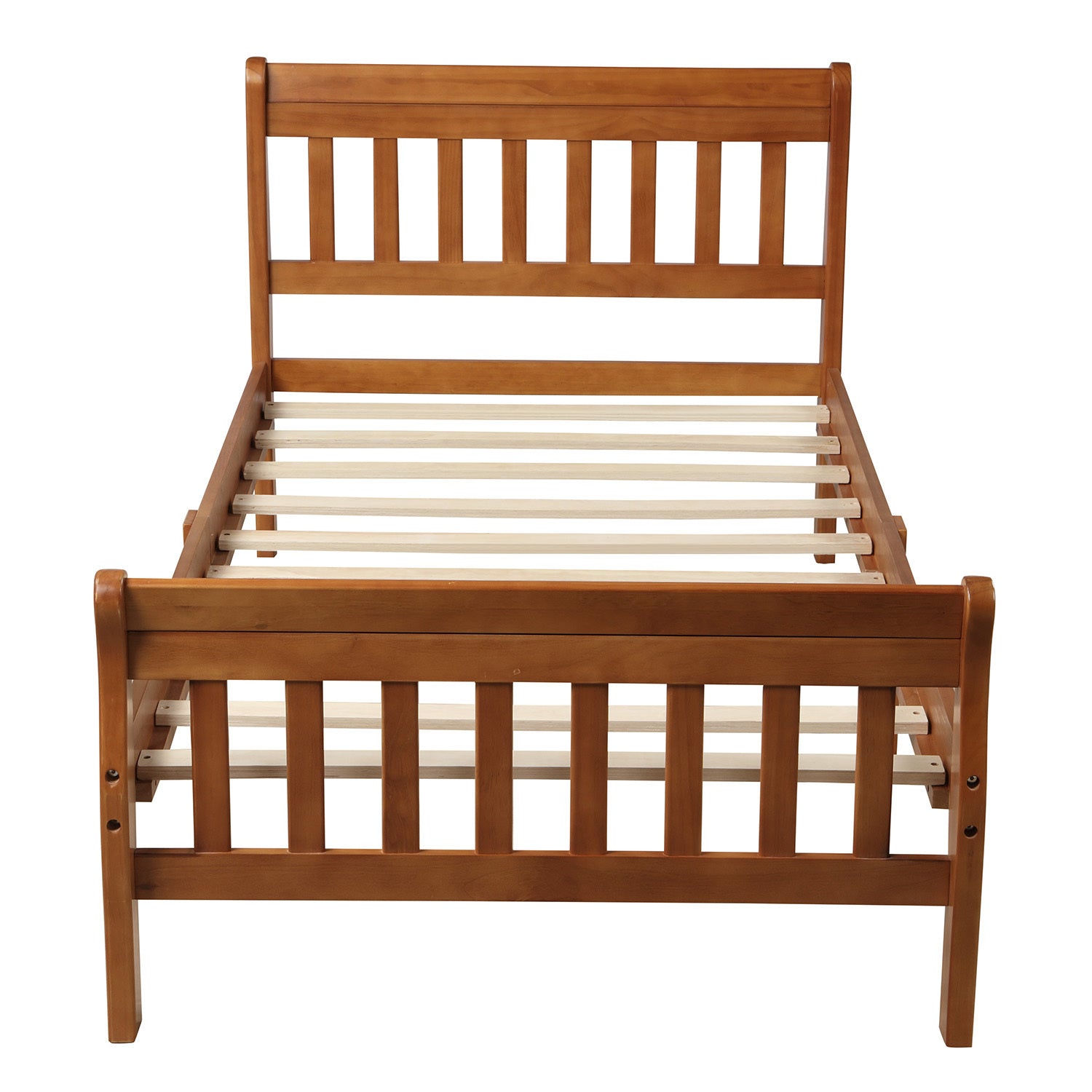 Wood Platform Bed Twin Bed Frame Panel Bed Mattress Foundation Sleigh Bed with Headboard/Footboard/Wood Slat Support - Atlantic Fine Furniture Melbourne FL