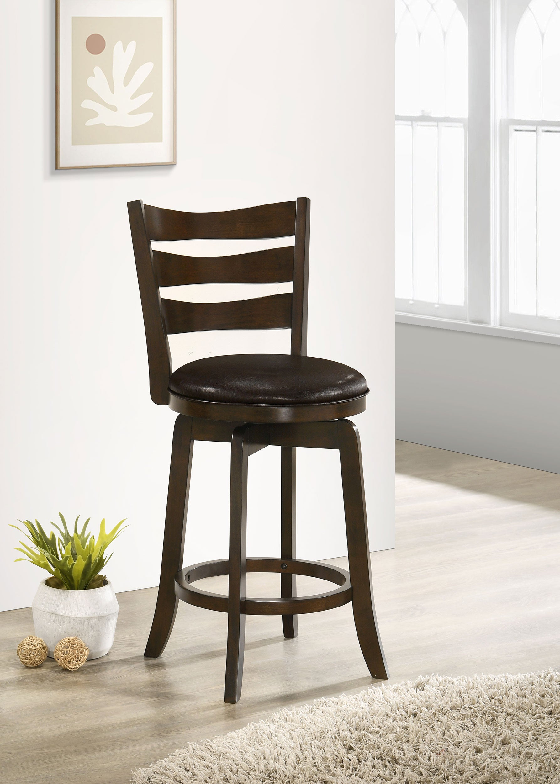 Murphy Wood Counter Height Swivel Bar Chair Dark Brown — view 2