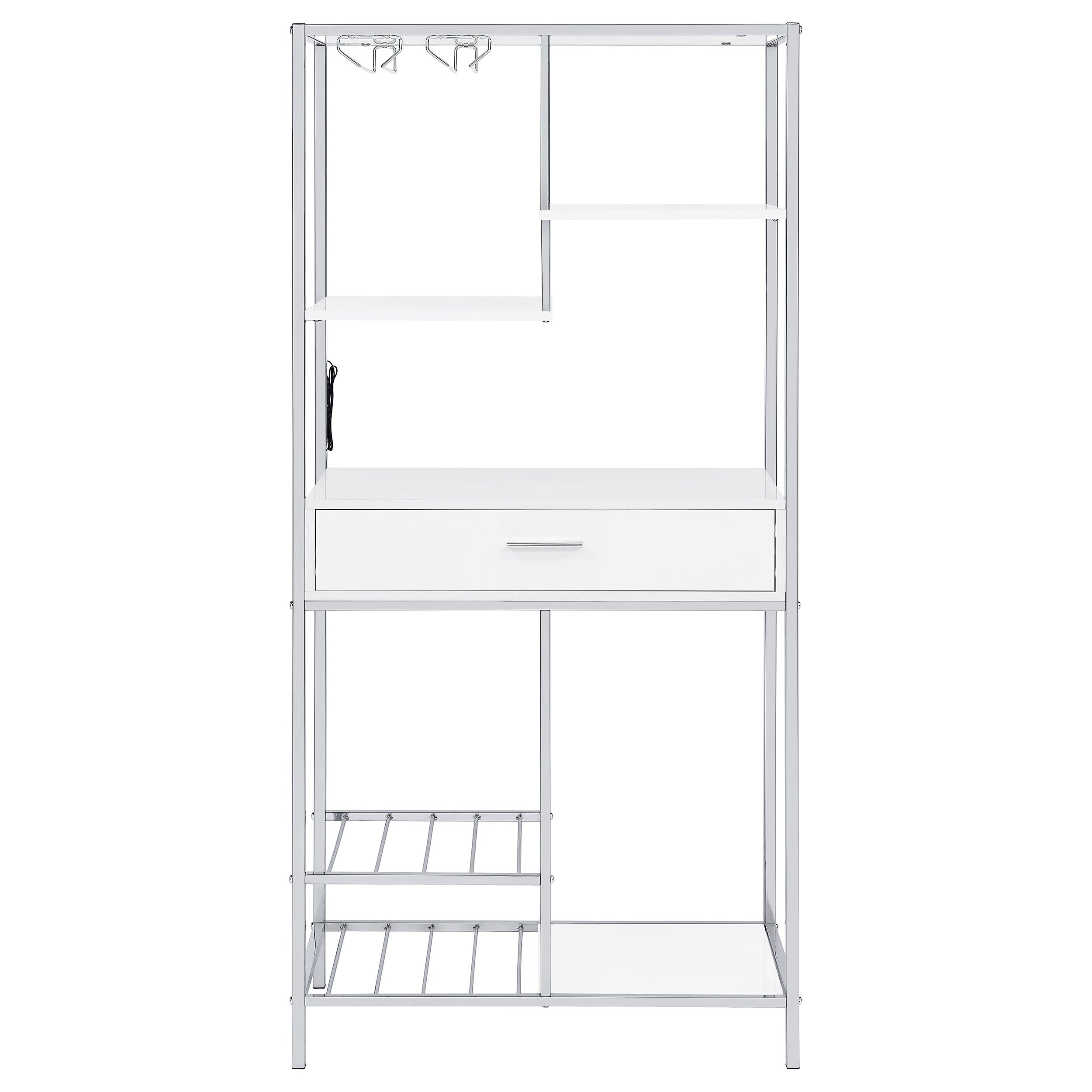 Figueroa 5-shelf LED Wine Storage Bar Cabinet White High Gloss — view 8