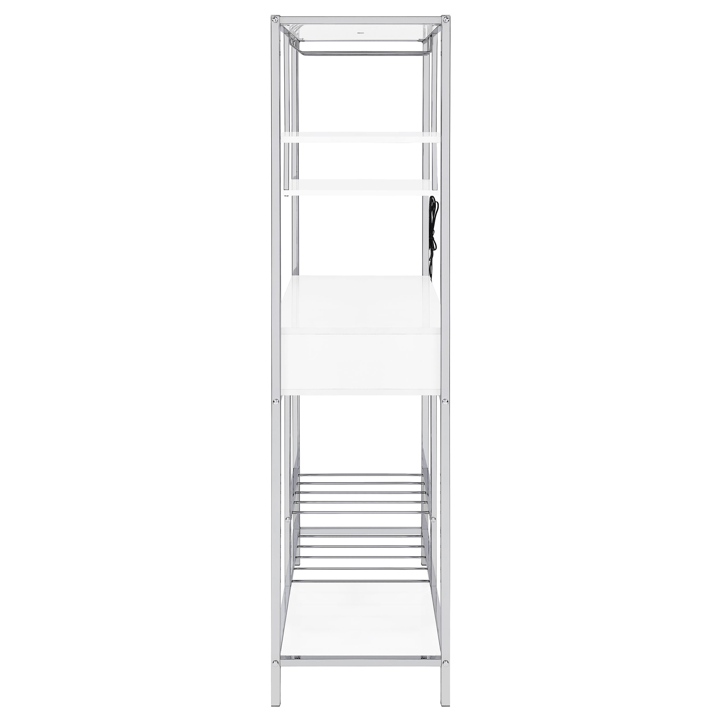 Figueroa 5-shelf LED Wine Storage Bar Cabinet White High Gloss — view 9