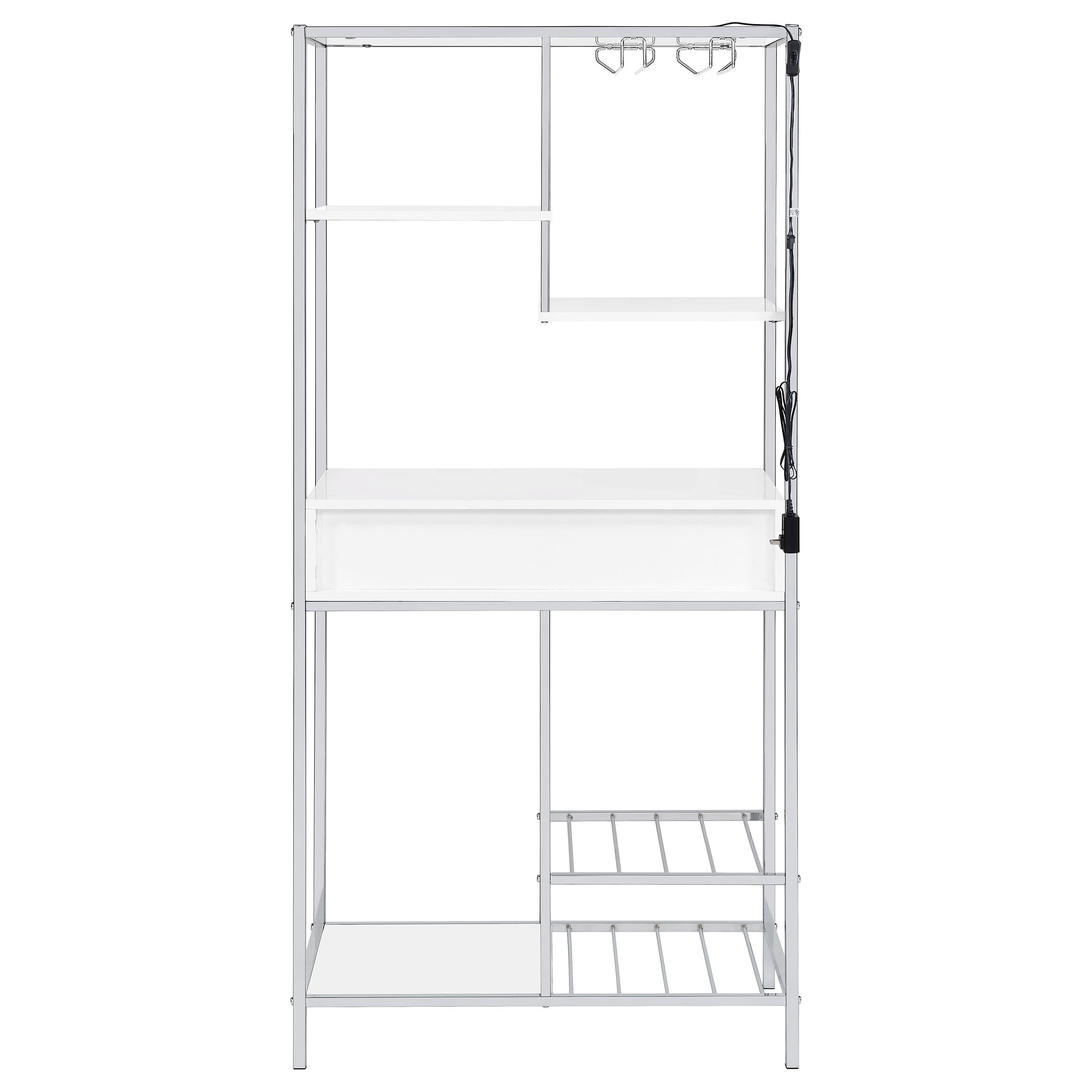 Figueroa 5-shelf LED Wine Storage Bar Cabinet White High Gloss — view 11