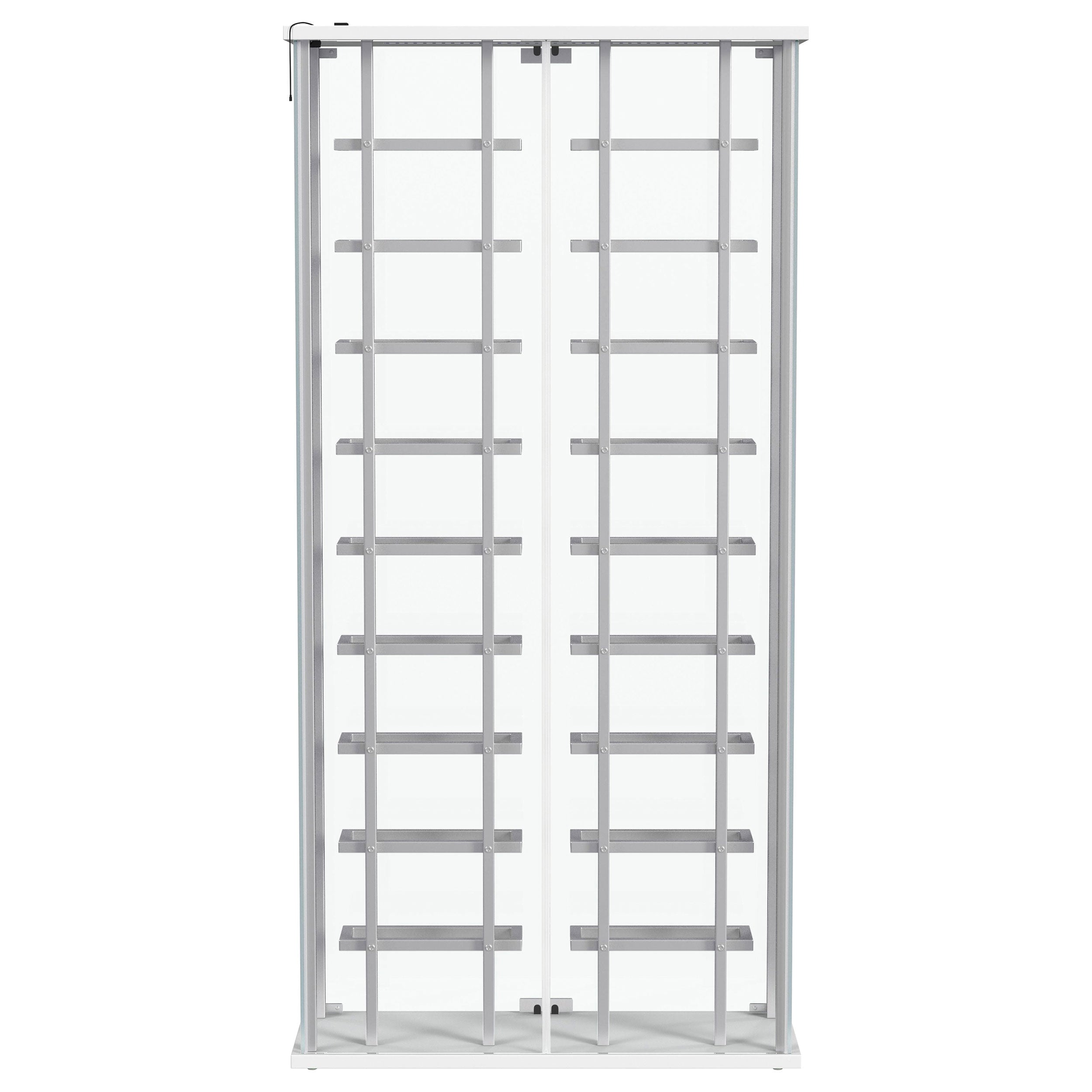 Montara Tempered Glass Wine Storage LED Curio Cabinet Chrome — view 14
