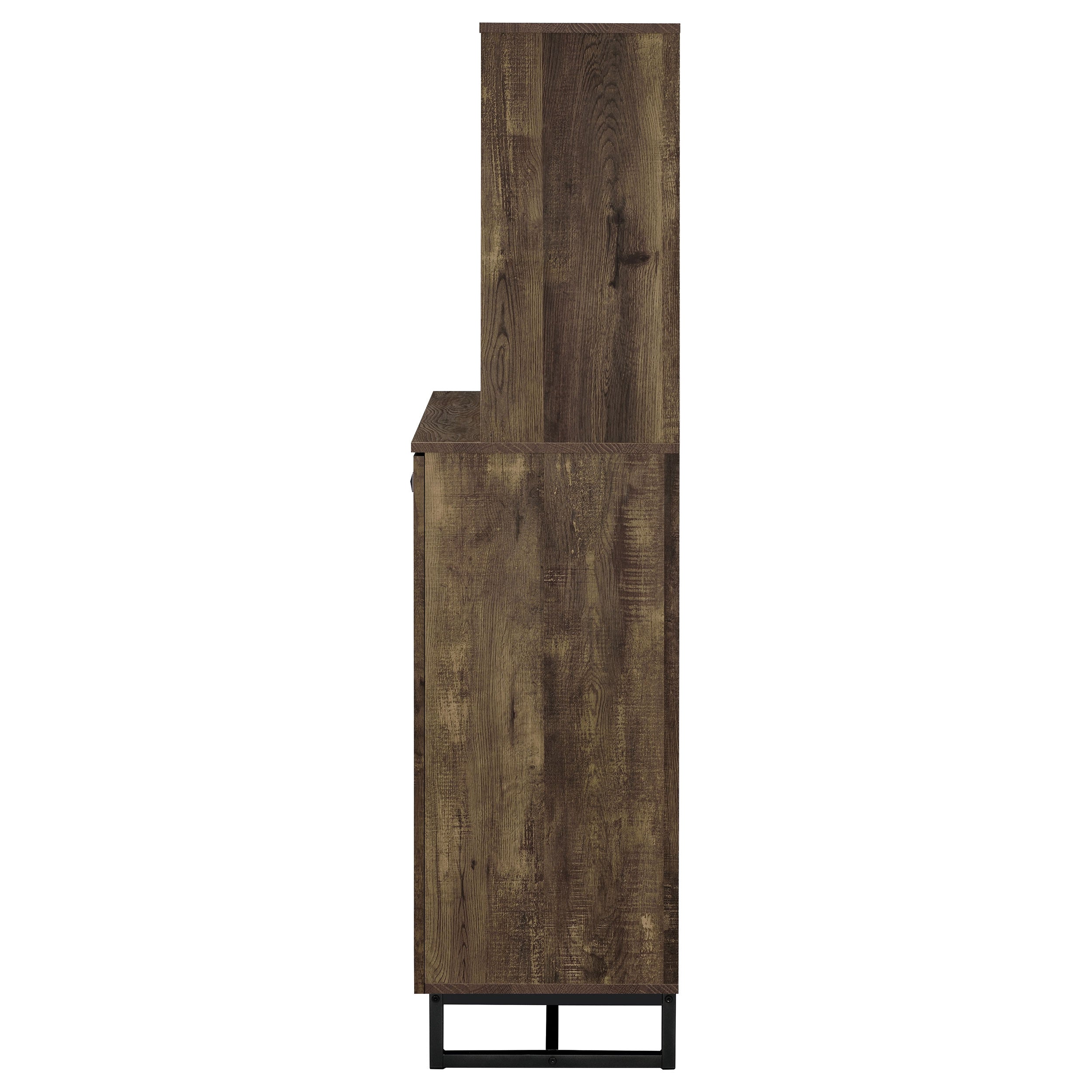 Mendoza 2-door Home Bar Cabinet Wine Storage Rustic Oak — view 6