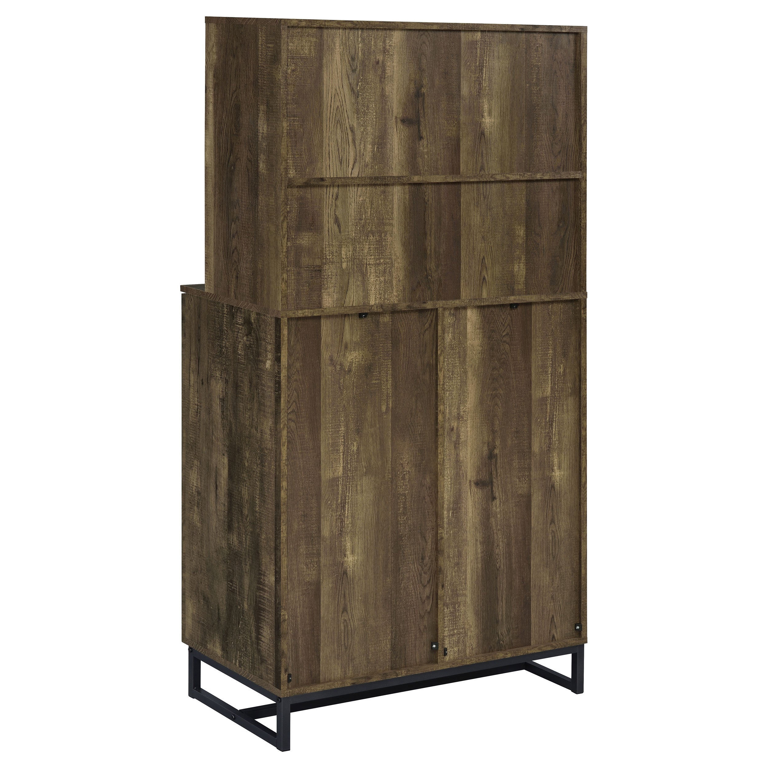 Mendoza 2-door Home Bar Cabinet Wine Storage Rustic Oak — view 7