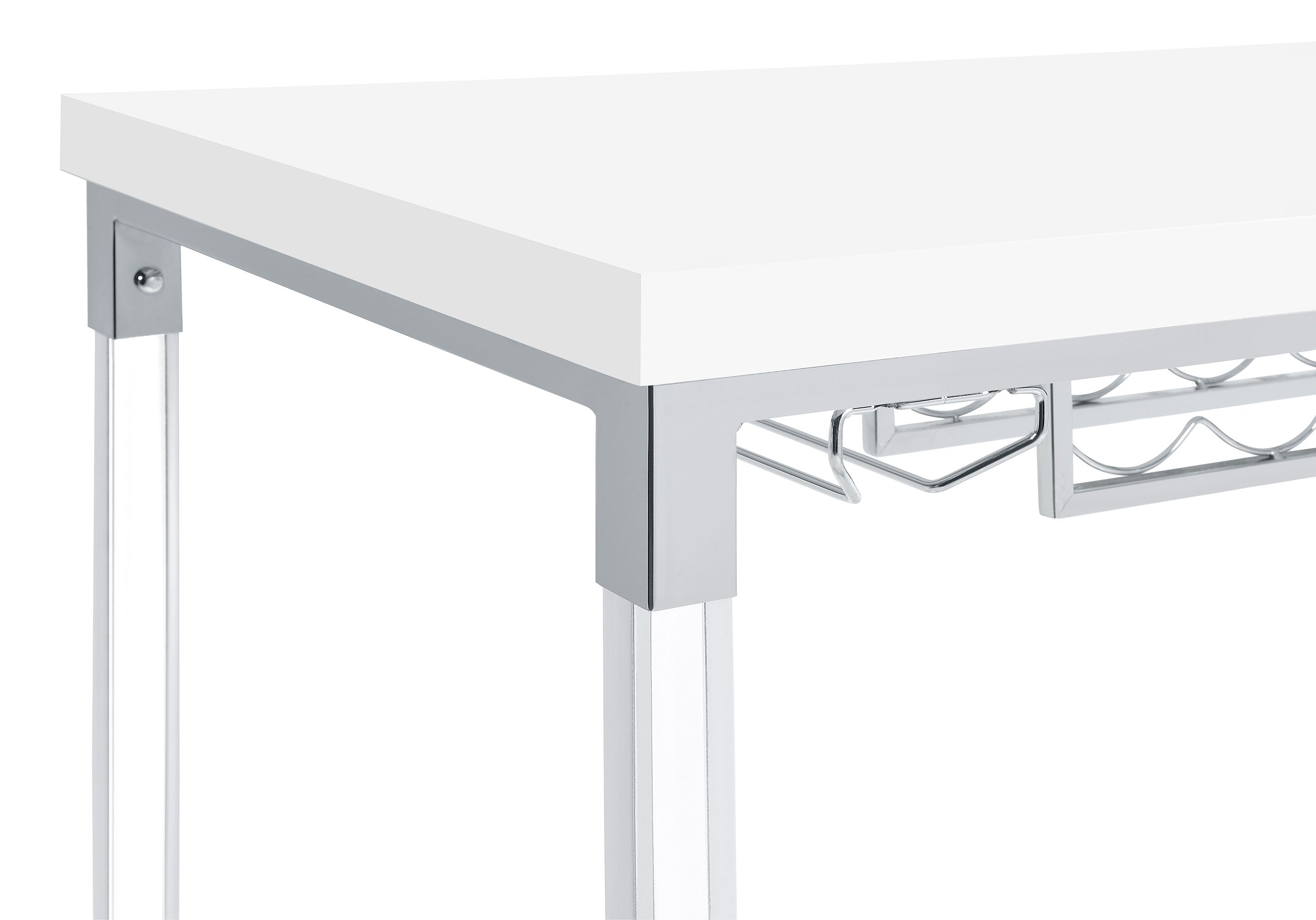 Norcrest 47-inch Acrylic Leg Bar Table White High Gloss — view 10