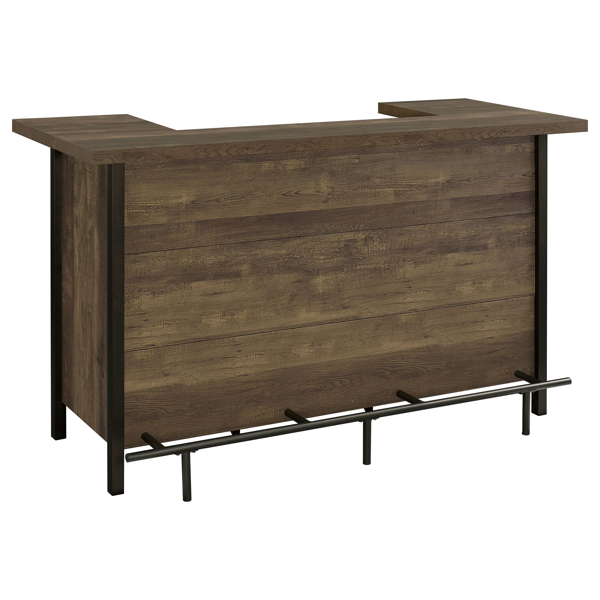 Bellemore Freestanding Home Bar Wine Cabinet Rustic Oak — view 1
