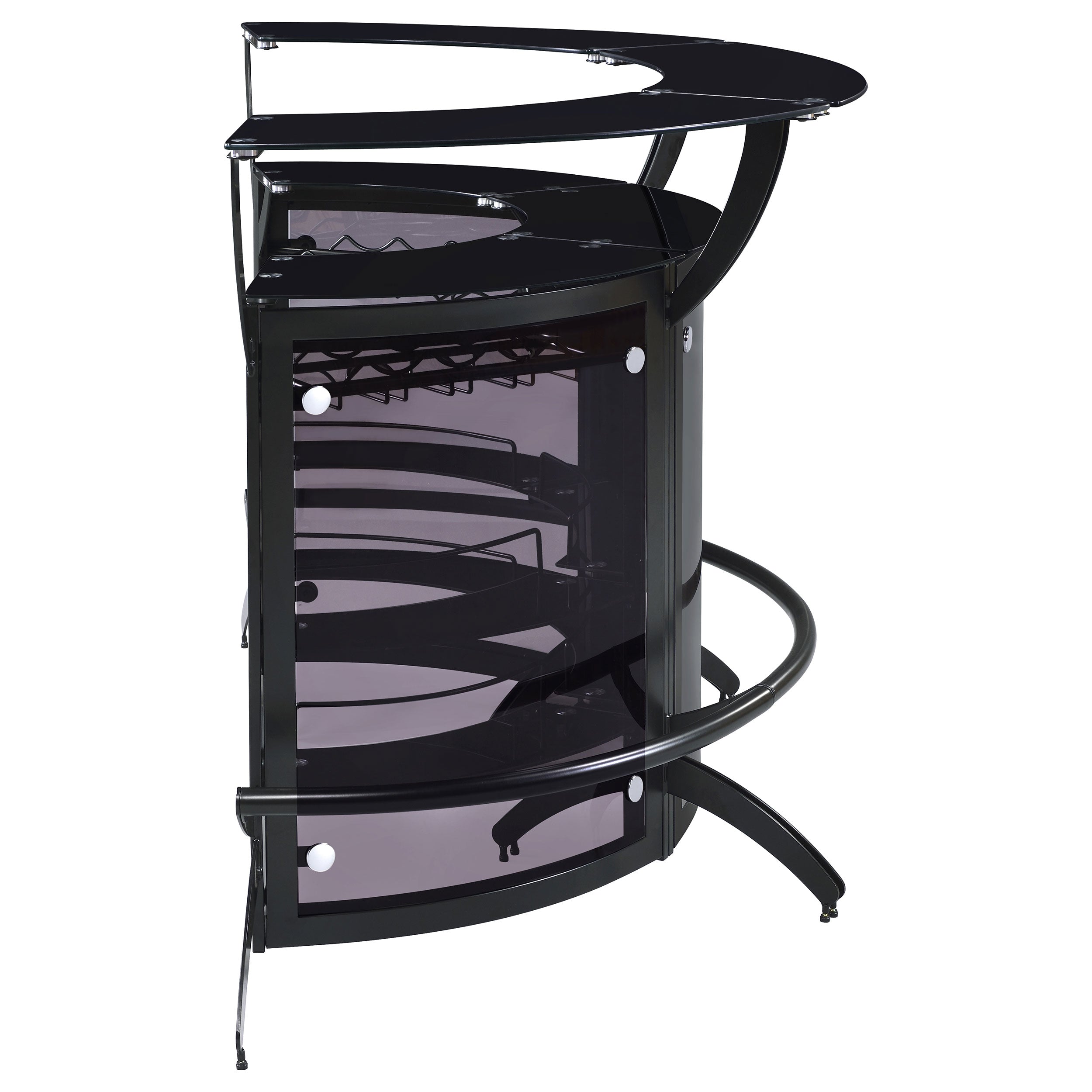 Dallas 3-piece Curved Freestanding Home Bar Cabinet Black — view 10