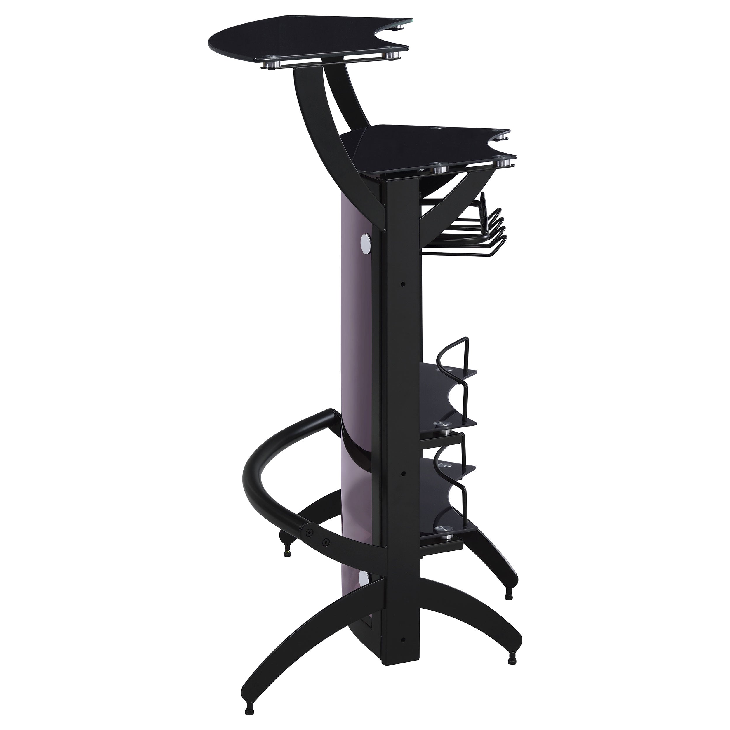 Dallas 2-shelf Curved Freestanding Home Bar Cabinet Black — view 6