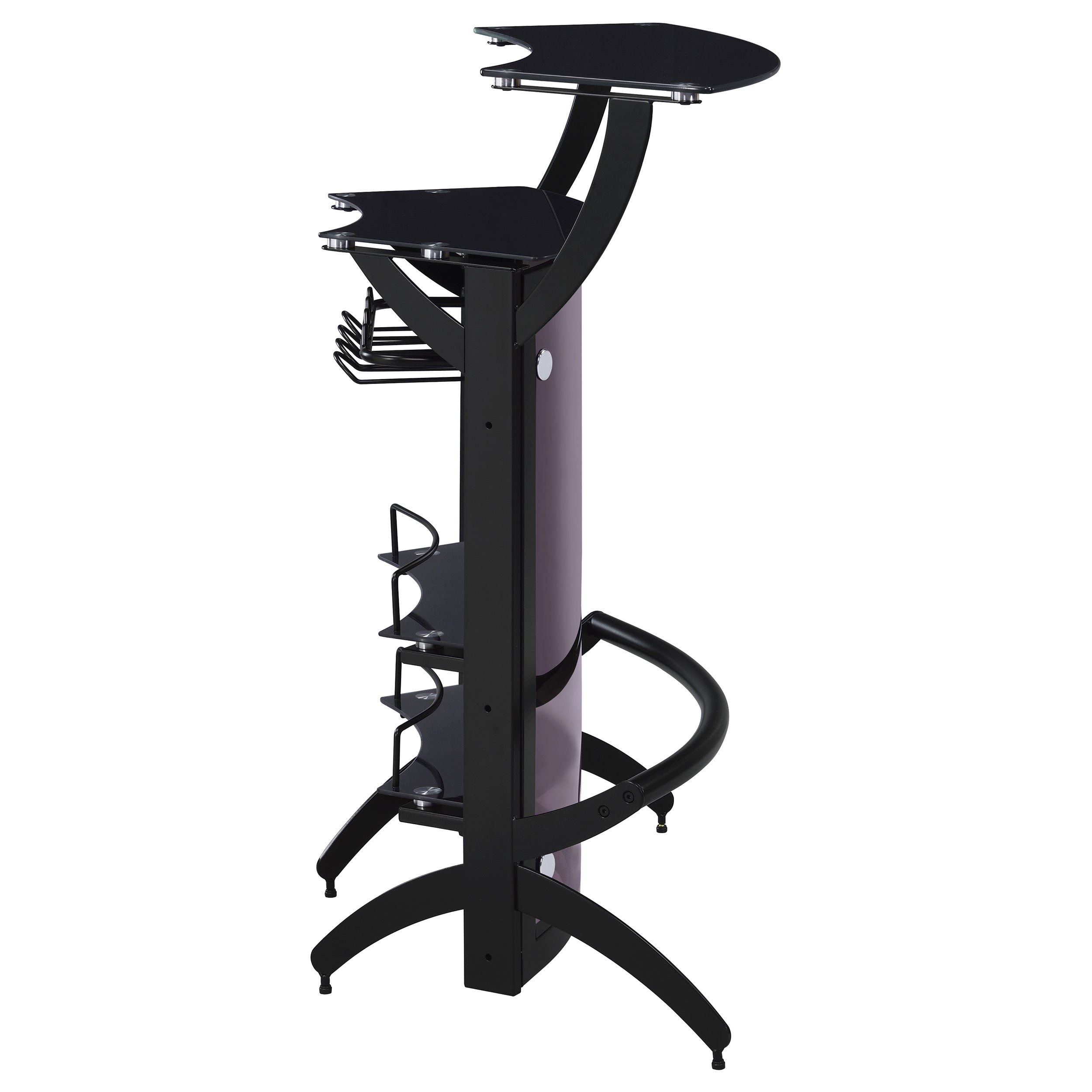 Dallas 2-shelf Curved Freestanding Home Bar Cabinet Black — view 10